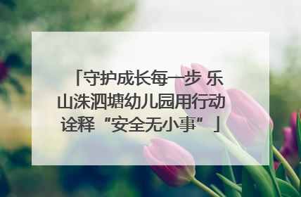 守护成长每一步 乐山洙泗塘幼儿园用行动诠释“安全无小事”