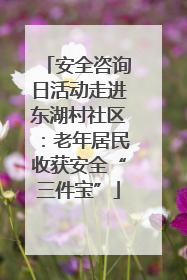 安全咨询日活动走进东湖村社区：老年居民收获安全“三件宝”