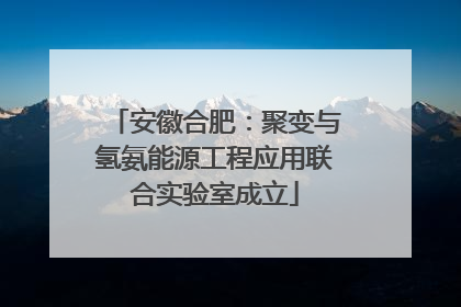 安徽合肥：聚变与氢氨能源工程应用联合实验室成立