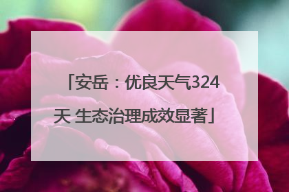 安岳：优良天气324天 生态治理成效显著