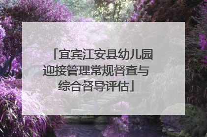 宜宾江安县幼儿园迎接管理常规督查与综合督导评估