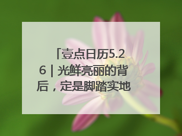 壹点日历5.26｜光鲜亮丽的背后，定是脚踏实地的付出！早上好