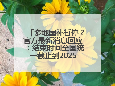 多地国补暂停？官方最新消息回应：结束时间全国统一截止到2025年12月31日