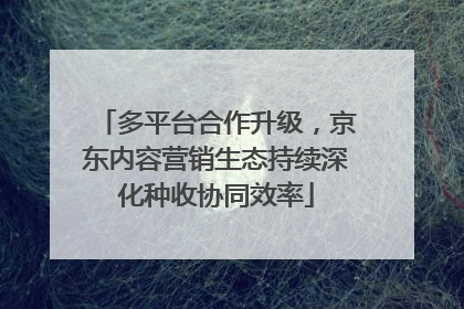多平台合作升级，京东内容营销生态持续深化种收协同效率