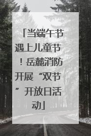 当端午节遇上儿童节！岳麓消防开展“双节”开放日活动