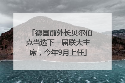 德国前外长贝尔伯克当选下一届联大主席，今年9月上任