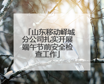 山东移动峄城分公司扎实开展端午节前安全检查工作