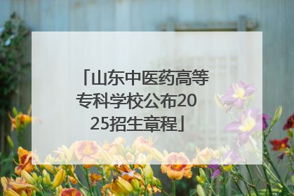 山东中医药高等专科学校公布2025招生章程