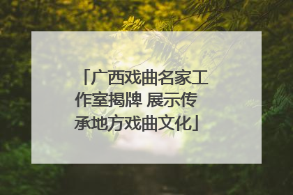 广西戏曲名家工作室揭牌 展示传承地方戏曲文化