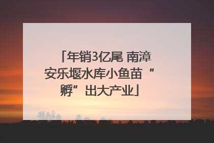 年销3亿尾 南漳安乐堰水库小鱼苗“孵”出大产业