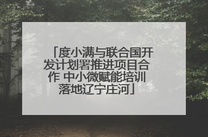 度小满与联合国开发计划署推进项目合作 中小微赋能培训落地辽宁庄河