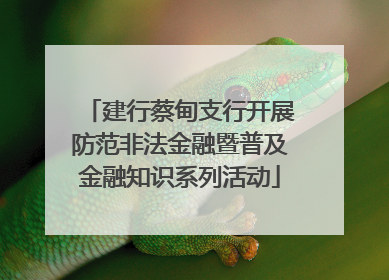 建行蔡甸支行开展防范非法金融暨普及金融知识系列活动