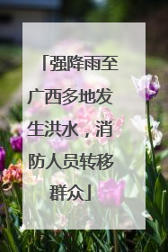 强降雨至广西多地发生洪水，消防人员转移群众