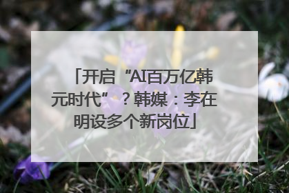 开启“AI百万亿韩元时代”？韩媒：李在明设多个新岗位