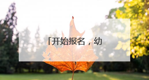 开始报名，幼儿入园报名流程看这里→