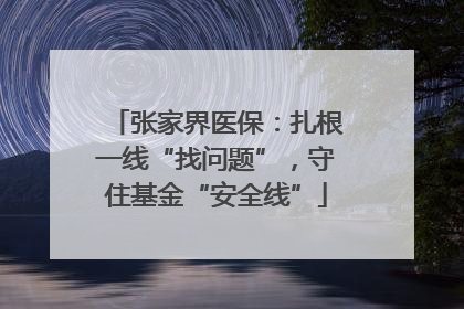 张家界医保：扎根一线“找问题”，守住基金“安全线”