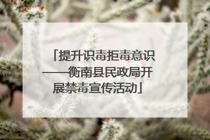 提升识毒拒毒意识——衡南县民政局开展禁毒宣传活动