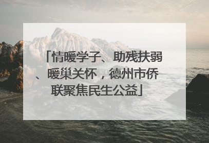 情暖学子、助残扶弱、暖巢关怀，德州市侨联聚焦民生公益