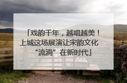 戏韵千年，越唱越美！上城这场展演让宋韵文化“流淌”在新时代
