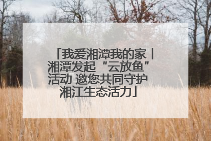 我爱湘潭我的家丨湘潭发起“云放鱼”活动 邀您共同守护湘江生态活力