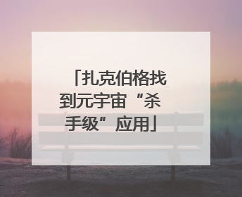 扎克伯格找到元宇宙“杀手级”应用