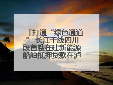 打通“绿色通道” 长江干线四川段首艘在建新能源船舶抵押贷款在泸州落地