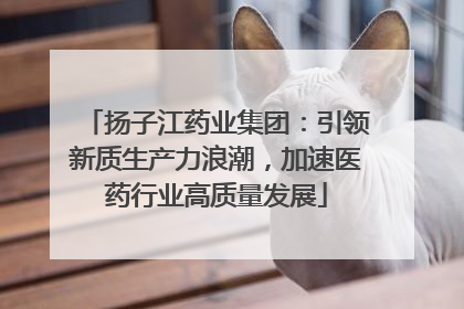 扬子江药业集团：引领新质生产力浪潮，加速医药行业高质量发展
