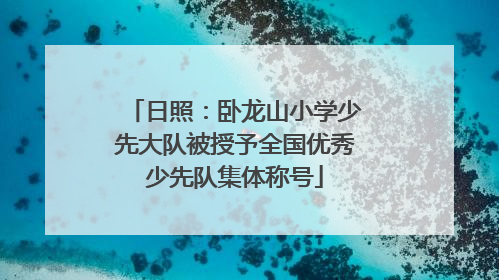 日照：卧龙山小学少先大队被授予全国优秀少先队集体称号