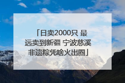 日卖2000只 最远卖到新疆 宁波慈溪非遗粽凭啥火出圈