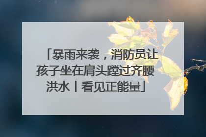 暴雨来袭，消防员让孩子坐在肩头蹚过齐腰洪水丨看见正能量