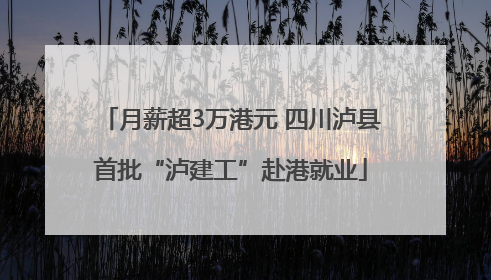 月薪超3万港元 四川泸县首批“泸建工”赴港就业