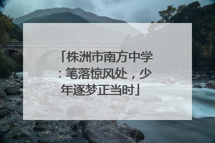 株洲市南方中学：笔落惊风处，少年逐梦正当时