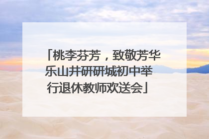 桃李芬芳，致敬芳华 乐山井研研城初中举行退休教师欢送会