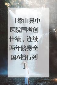梁山县中医院国考创佳绩，连续两年跻身全国A档行列