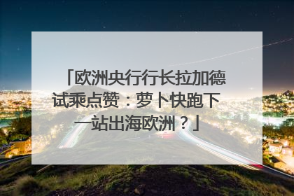 欧洲央行行长拉加德试乘点赞：萝卜快跑下一站出海欧洲？