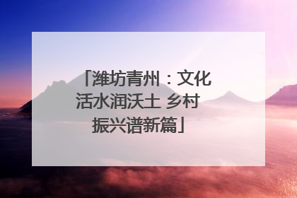 潍坊青州：文化活水润沃土 乡村振兴谱新篇