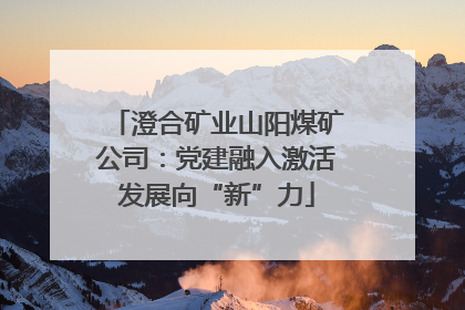 澄合矿业山阳煤矿公司：党建融入激活发展向“新”力