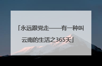 永远跟党走——有一种叫云南的生活之365天