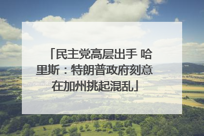 民主党高层出手 哈里斯：特朗普政府刻意在加州挑起混乱
