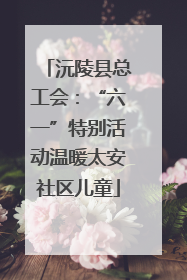 沅陵县总工会：“六一”特别活动温暖太安社区儿童