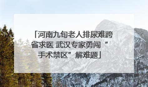河南九旬老人排尿难跨省求医 武汉专家勇闯“手术禁区”解难题