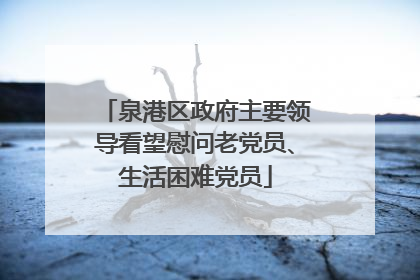 泉港区政府主要领导看望慰问老党员、生活困难党员