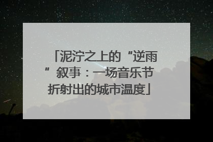 泥泞之上的“逆雨”叙事：一场音乐节折射出的城市温度