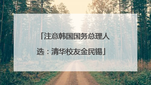 注意韩国国务总理人选：清华校友金民锡