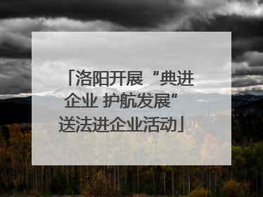 洛阳开展“典进企业 护航发展”送法进企业活动