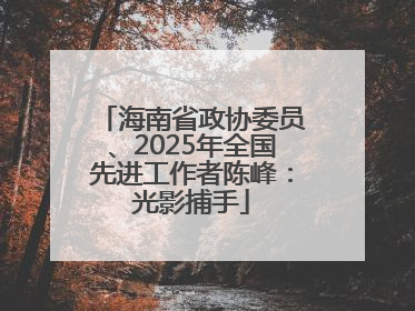 海南省政协委员、2025年全国先进工作者陈峰：光影捕手