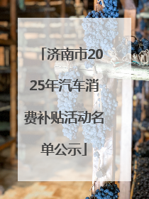 济南市2025年汽车消费补贴活动名单公示