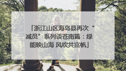 浙江山区海岛县再次“减员”系列谈苍南篇：绿能映山海 风吹共富帆