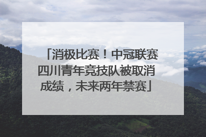 消极比赛！中冠联赛四川青年竞技队被取消成绩，未来两年禁赛