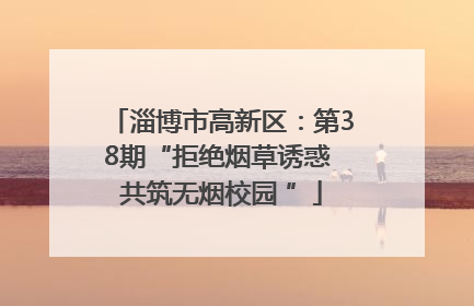 淄博市高新区：第38期“拒绝烟草诱惑 共筑无烟校园 ”